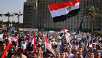 Demonstrasjon på Tahrirplassen i Kairo. Foto: Lorenz Khazaleh
